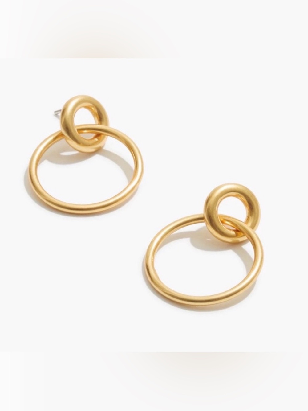 Madewell Matte Gold Interlocking Ring Drop Earrings